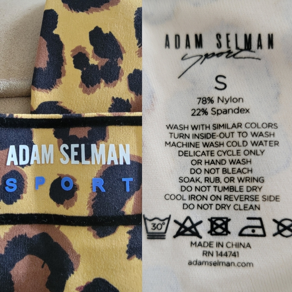 ADAM SELMAN SPORT Bonded Active Legging In Honey Leopard S. - Picture 9 of 9